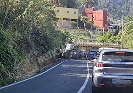 Imagen del vehículo accidentado en la GC-15.