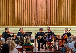 El cuarteto de cuerdas de la Sinfónica, con Benito Cabrera.
