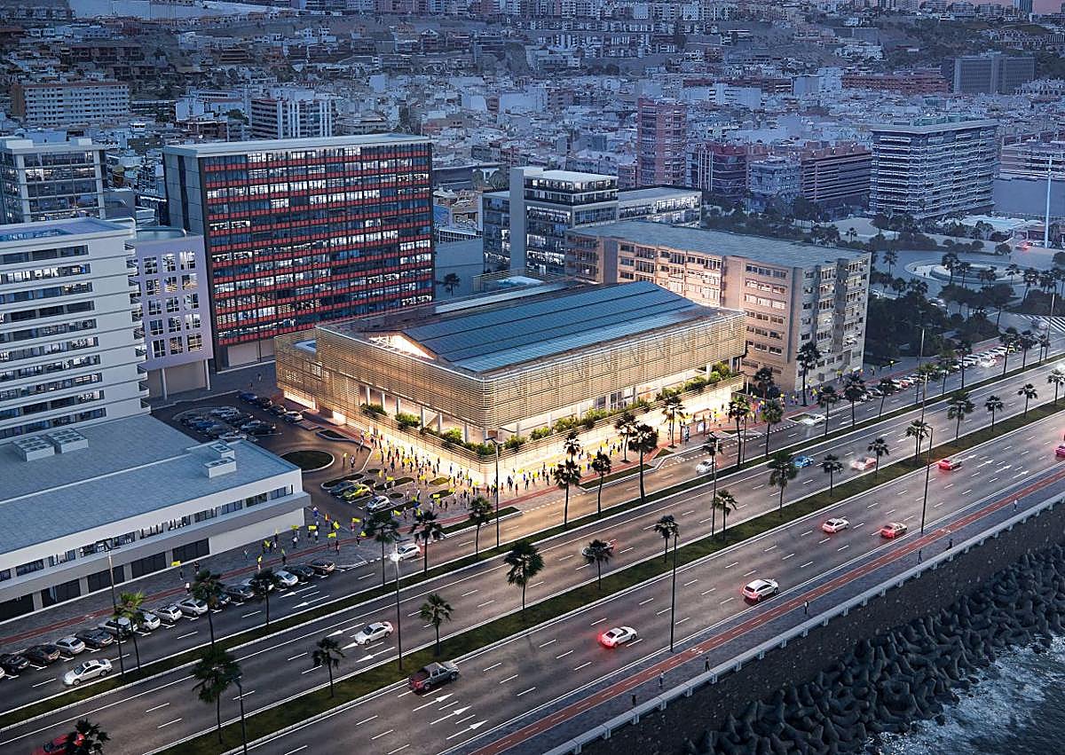 Imagen secundaria 1 - Infografías del futuro Centro Insular de Deportes -actualmente en proceso de demolición- que lucirá en la capital grancanaria. 