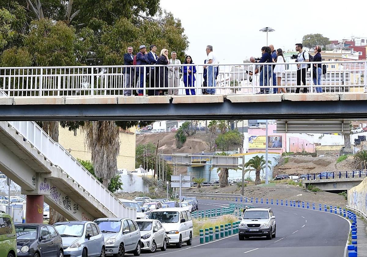 Un momento de la visita del jurado a la zona de actuación, el pasado viernes.