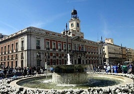 Imagen del reloj de la Puerta del Sol.