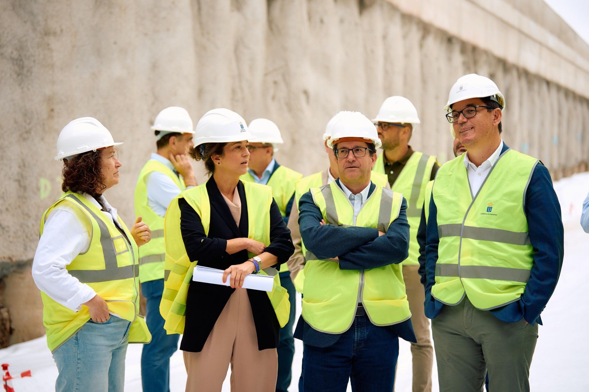Imagen de la visita realizada este jueves a las obras de acondicionamiento de la GC-20.