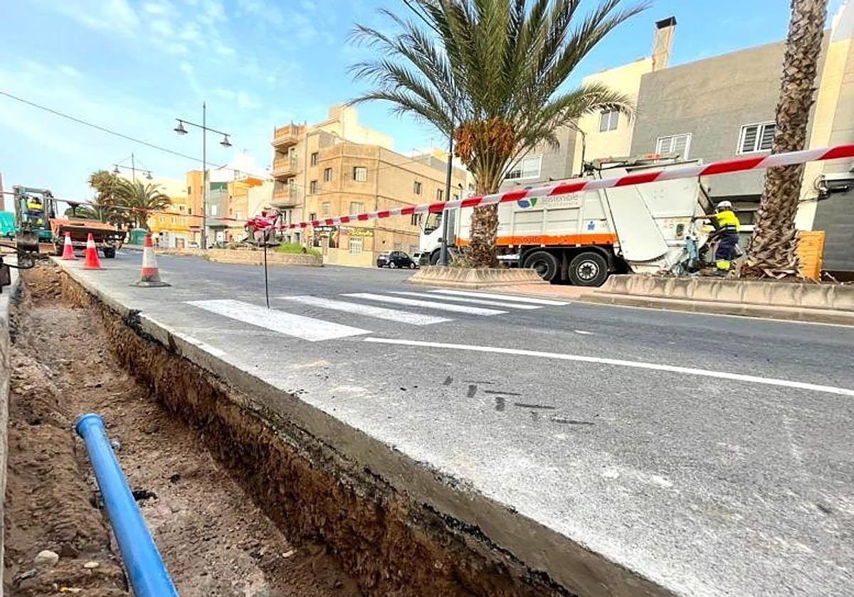 Imagen de archivo de obras en Arinaga