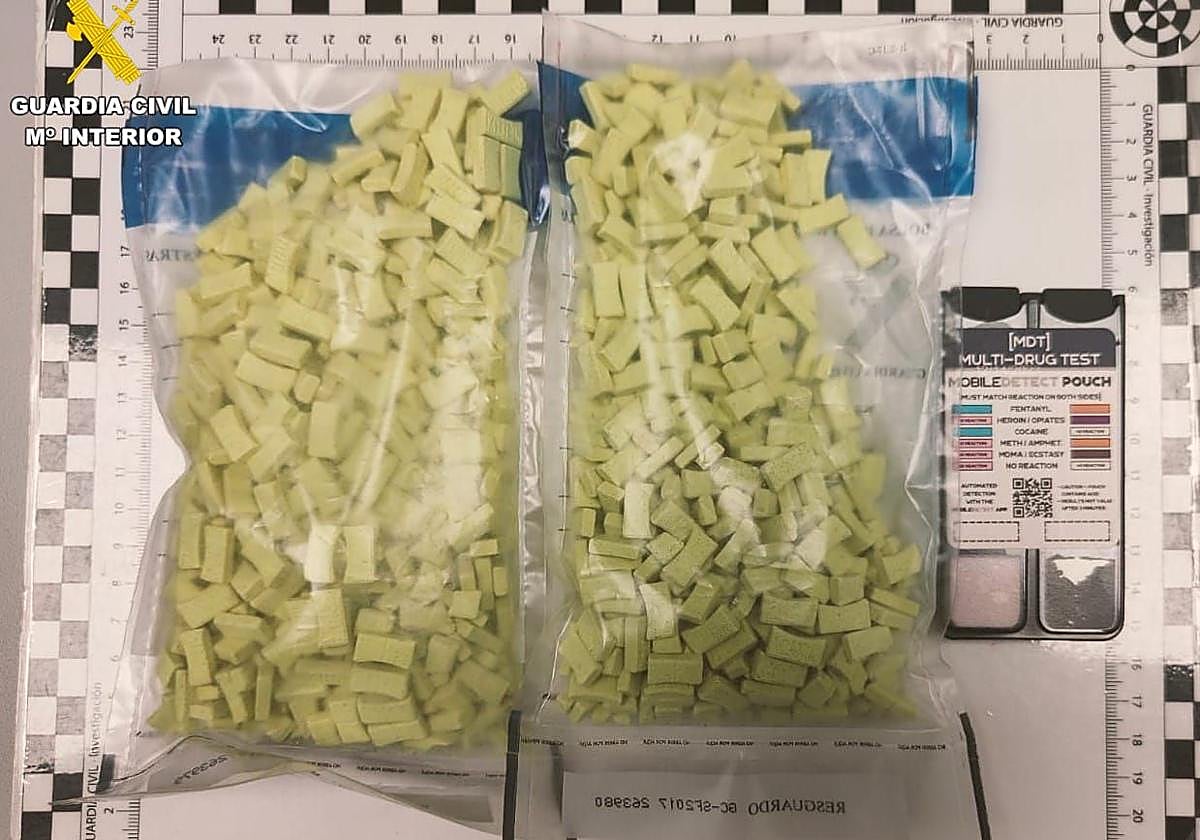 Pastillas de éxtasis intervenidas por la Guardia Civil.