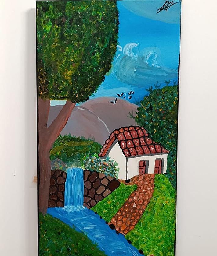 Imagen secundaria 2 - Sus obras evocan paisajes de su tierra natal, Senegal, y de las islas. 