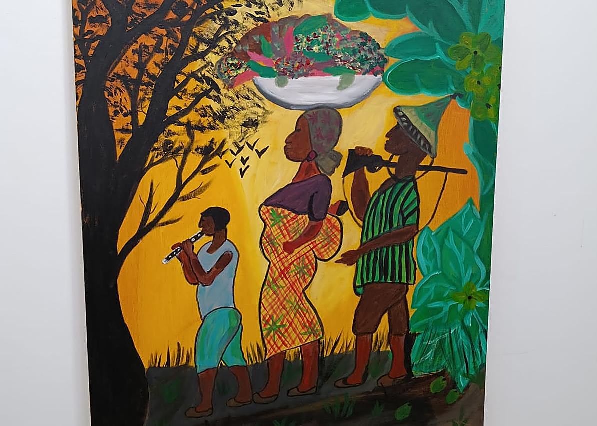 Imagen secundaria 1 - Sus obras evocan paisajes de su tierra natal, Senegal, y de las islas. 