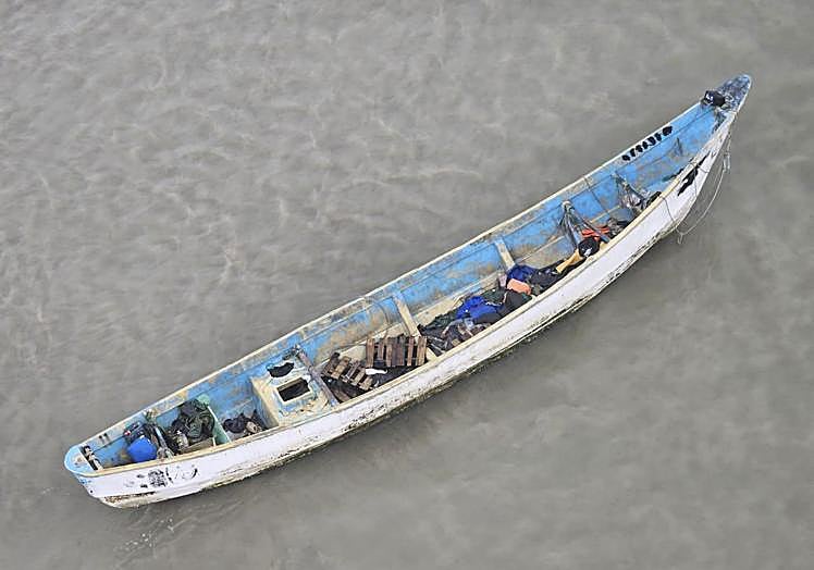 En la imagen, fotografía tomada el 13 de abril del cayuco en Brasil.