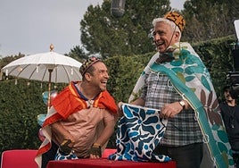 El Langui y Leo Harlem, durante el rodaje.