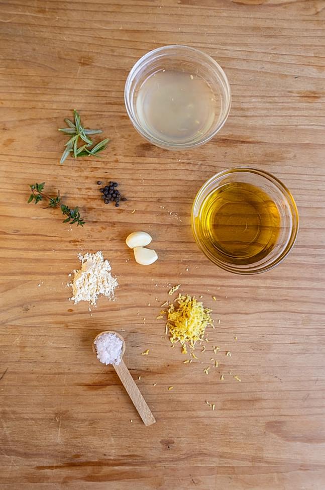 Ingredientes aliño de papas