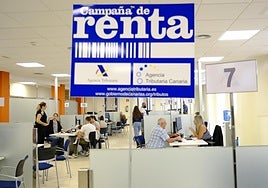 Oficina de la Agencia Tributaria Canaria este lunes.