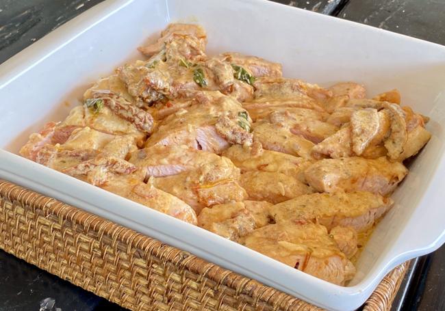 Solomillo de pavo en salsa de tomates secos