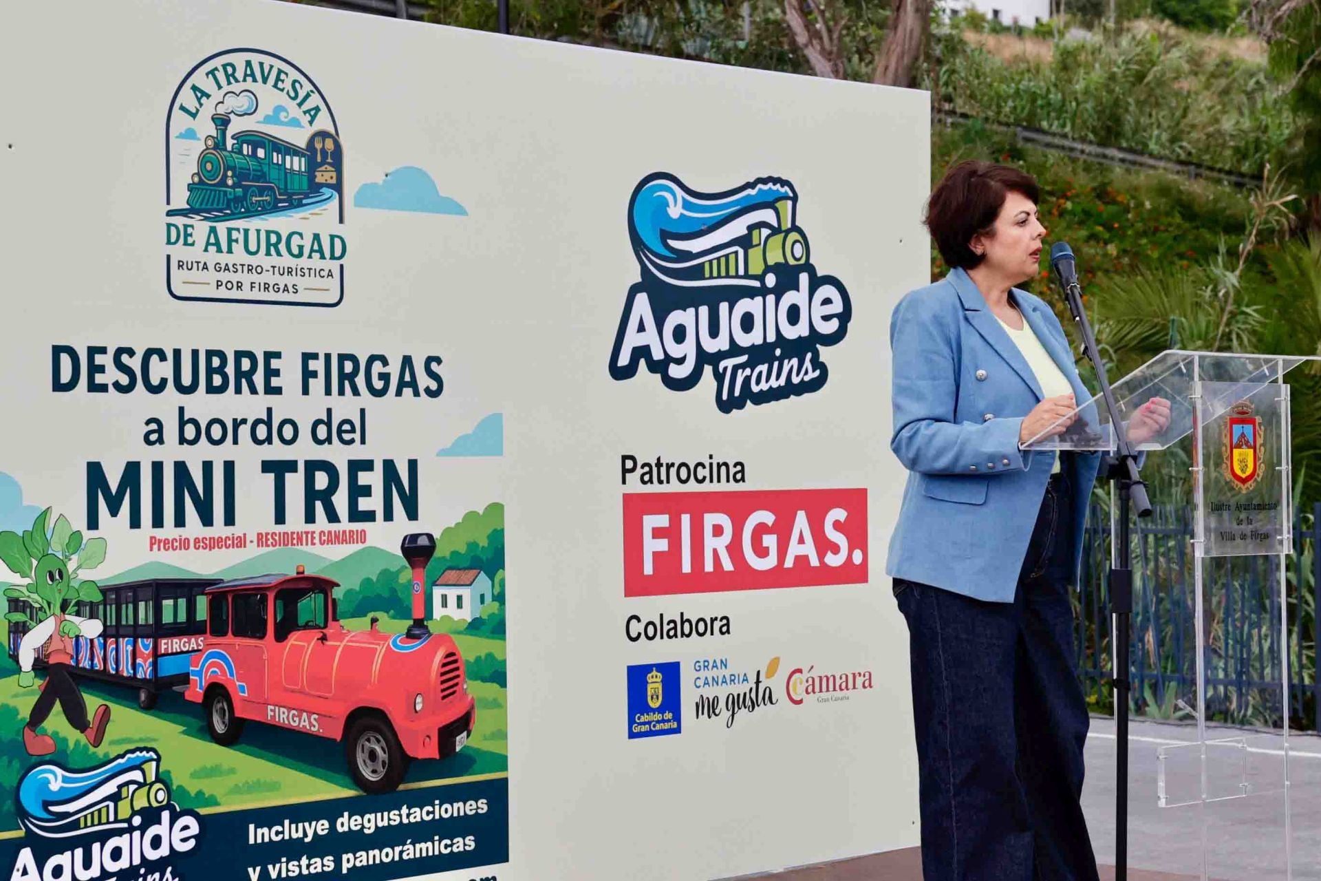 La presentación del tren de Firgas en imágenes