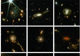 Nueve galaxias tomadas de entre más de 700.000 que abarcan todo el tiempo cósmico.