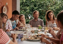 Un momento del rodaje de la película.