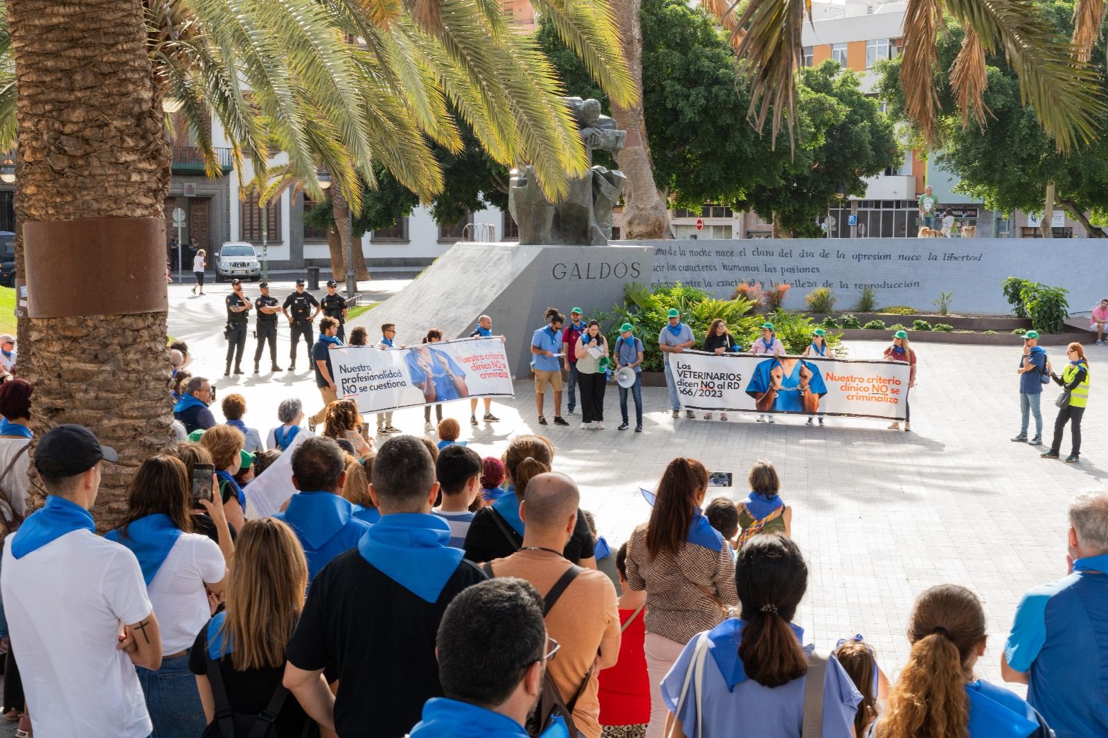 La protesta de los veterinarios en Las Palmas de Gran Canaria, en imágenes