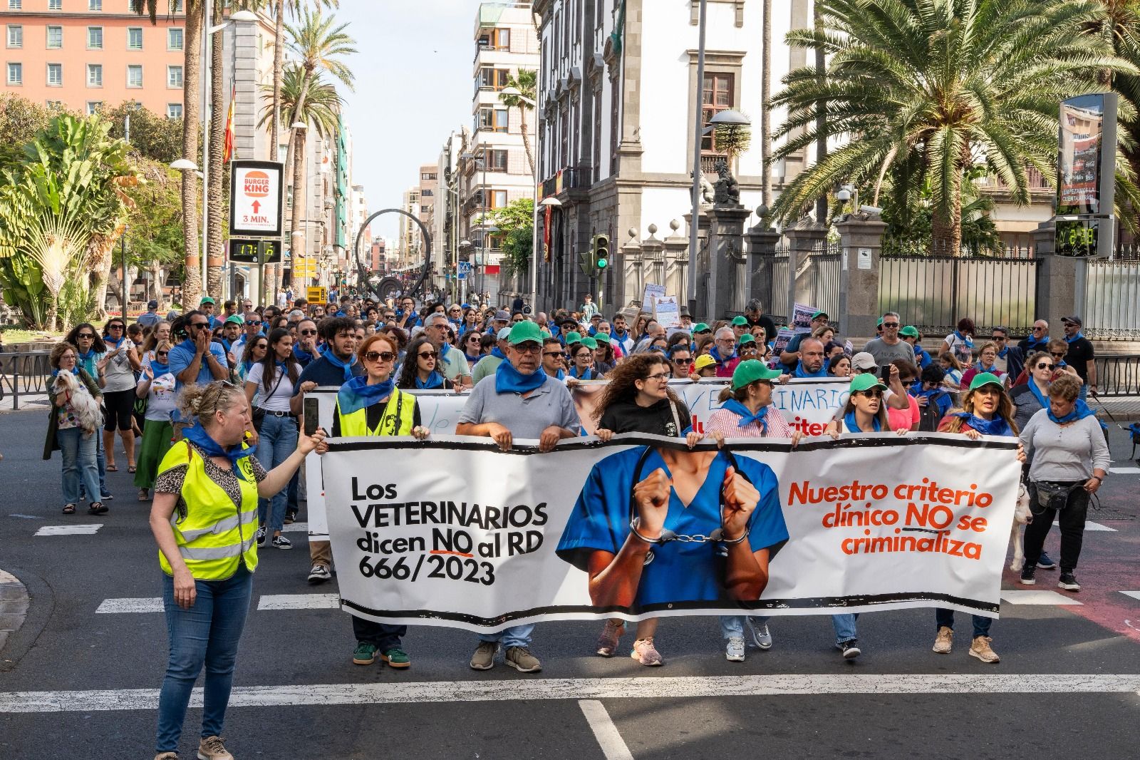 La protesta de los veterinarios en Las Palmas de Gran Canaria, en imágenes