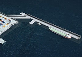 Así quedará el nuevo dique del puerto de la capital de Fuerteventura destinado al tráfico de barcos de combustible.