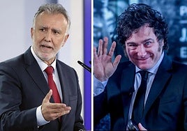 Ángel Víctor Torres (izq.) y Javier Milei.