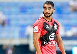 Jéremy Mellot, durante un encuentro de esta temporada con el CD Tenerife.