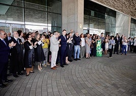Concentración de jueces y fiscales en la Ciudad de la Justicia de Las Palmas de Gran Canaria.