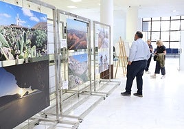 Consejero Samuel Martín, observando aspectos de la nueva muestra.