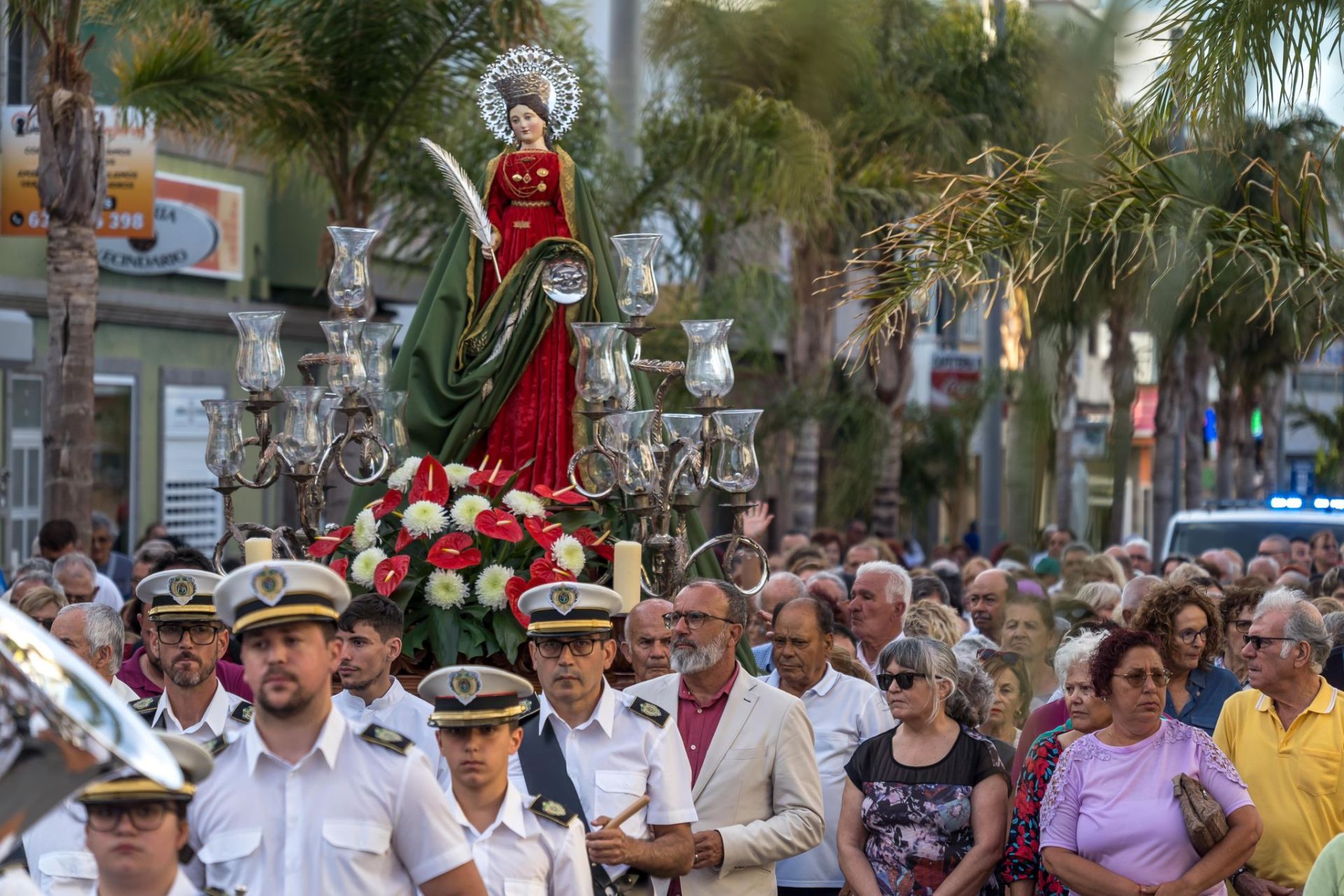 Santa Lucía, el pasado jueves, durante la procesión de despedida.