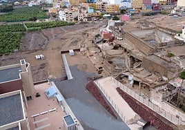 Vista de las cuevas halladas, muy próximas al IES Agáldar.