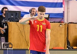 Fernando Fernández, con la selección española.