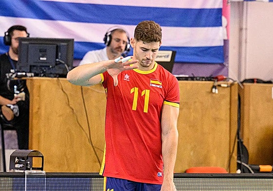 Fernando Fernández, con la selección española.