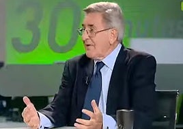 Manuel Hermoso en un programa de la Televisión Canaria.