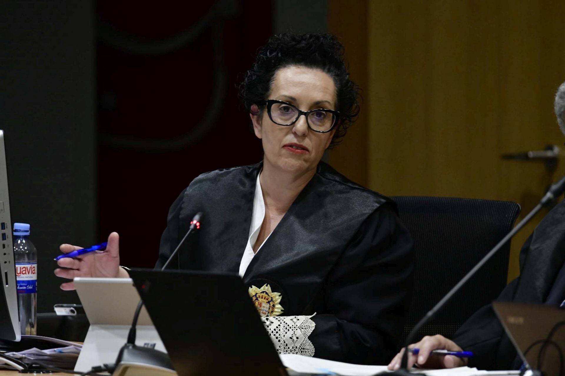 La fiscal, durante las preguntas al exalcalde Cardona.