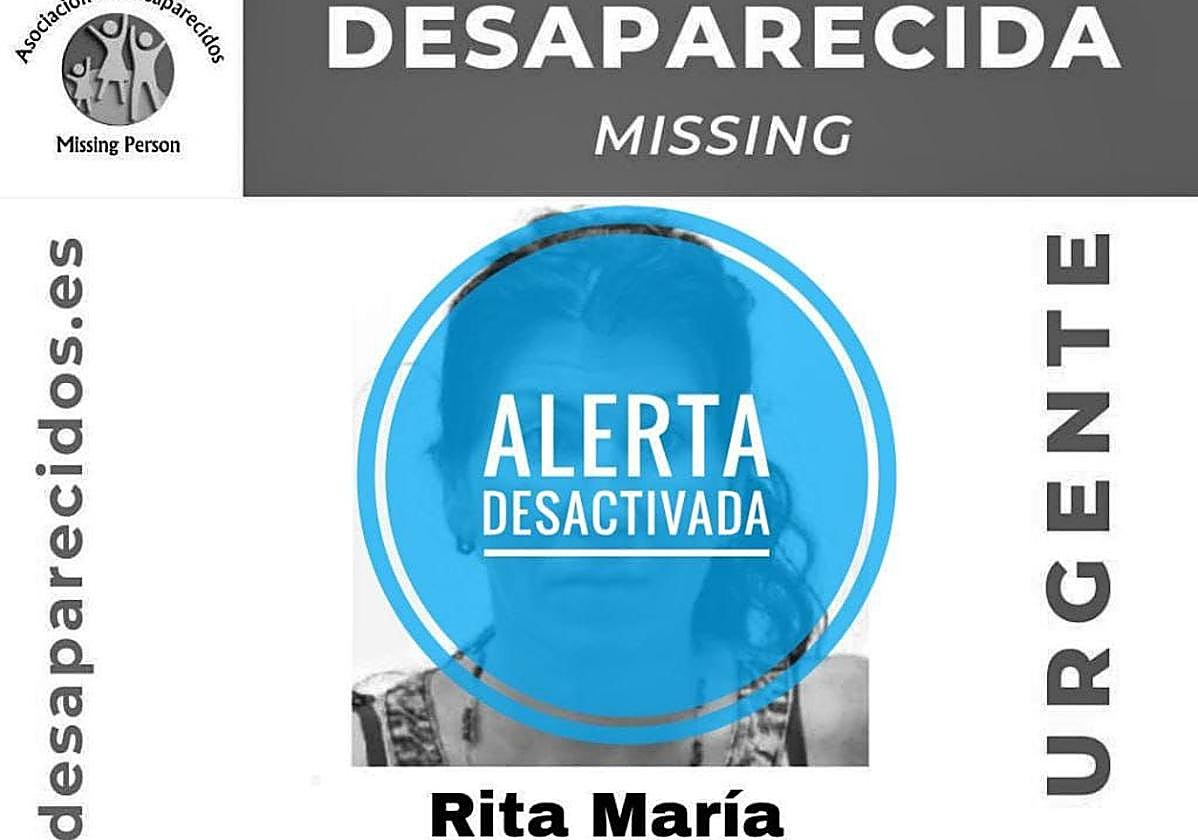 Aviso sobre la alerta emitida por SOS Desaparecidos.