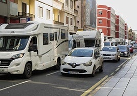 Protesta de autocaravanas en Gran Canaria.