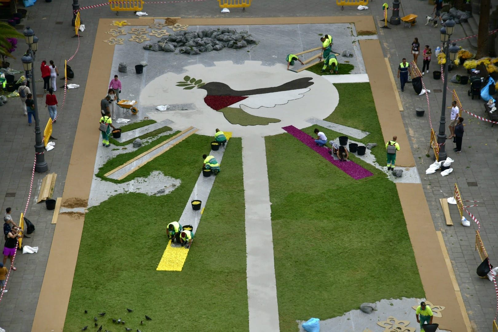 Alfombras llamativas para la celebración del corpus christi