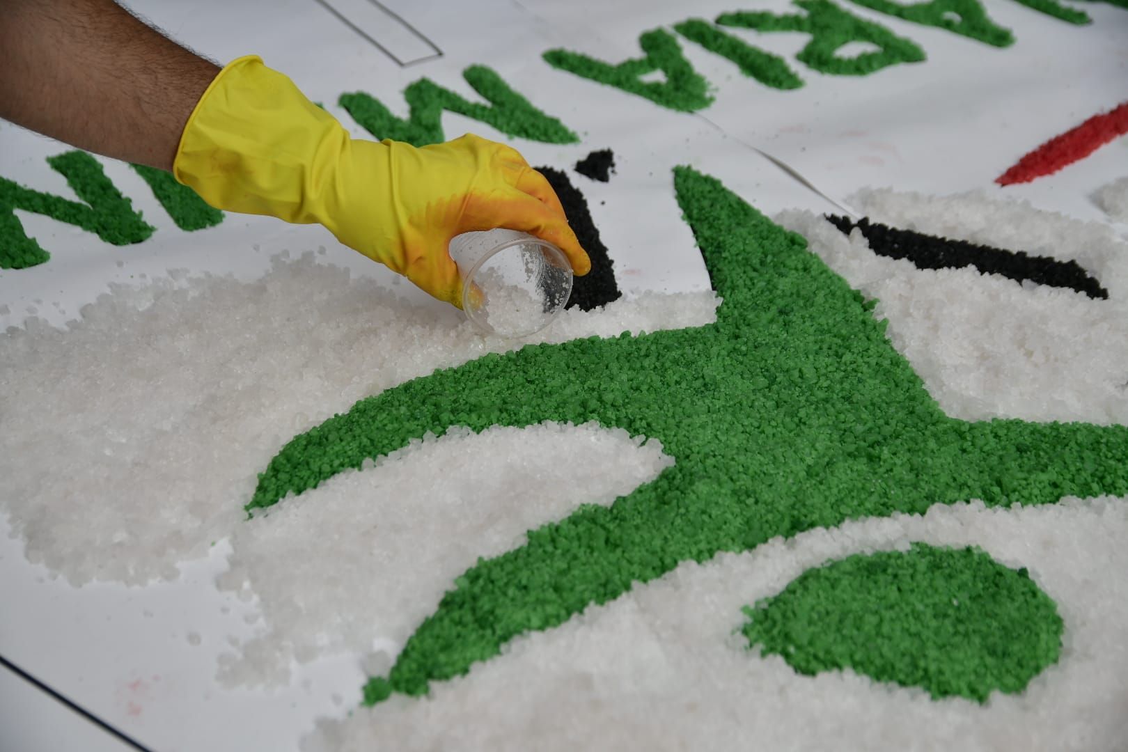 Alfombras llamativas para la celebración del corpus christi