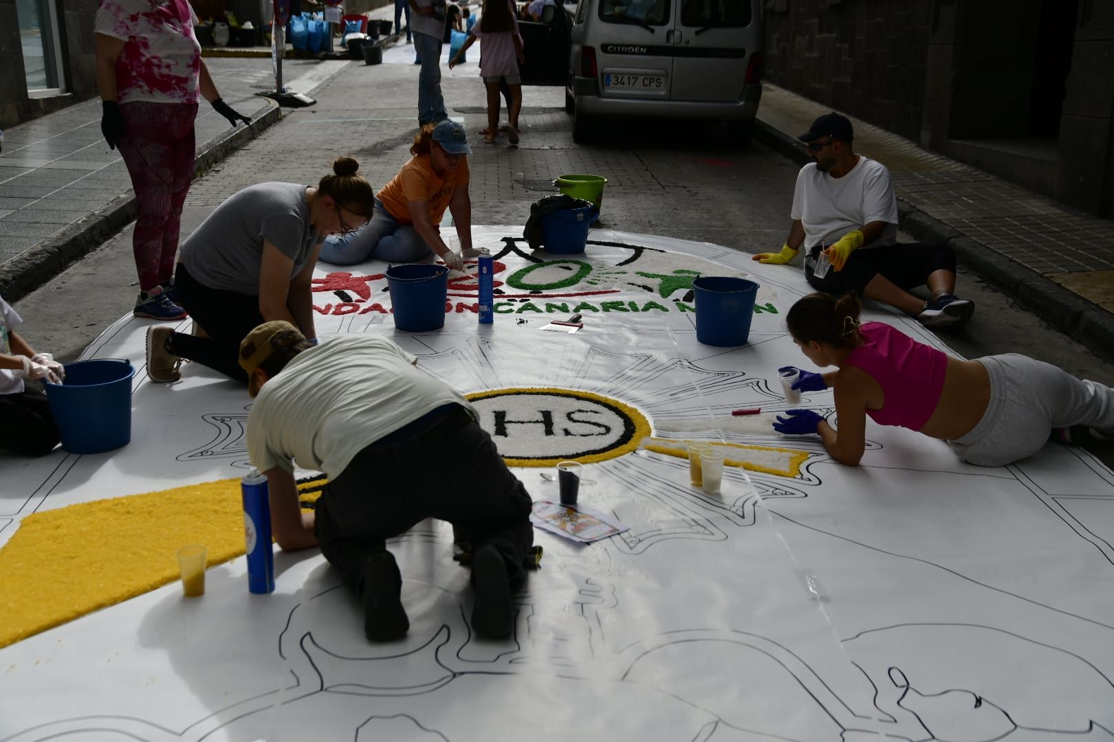 Alfombras llamativas para la celebración del corpus christi