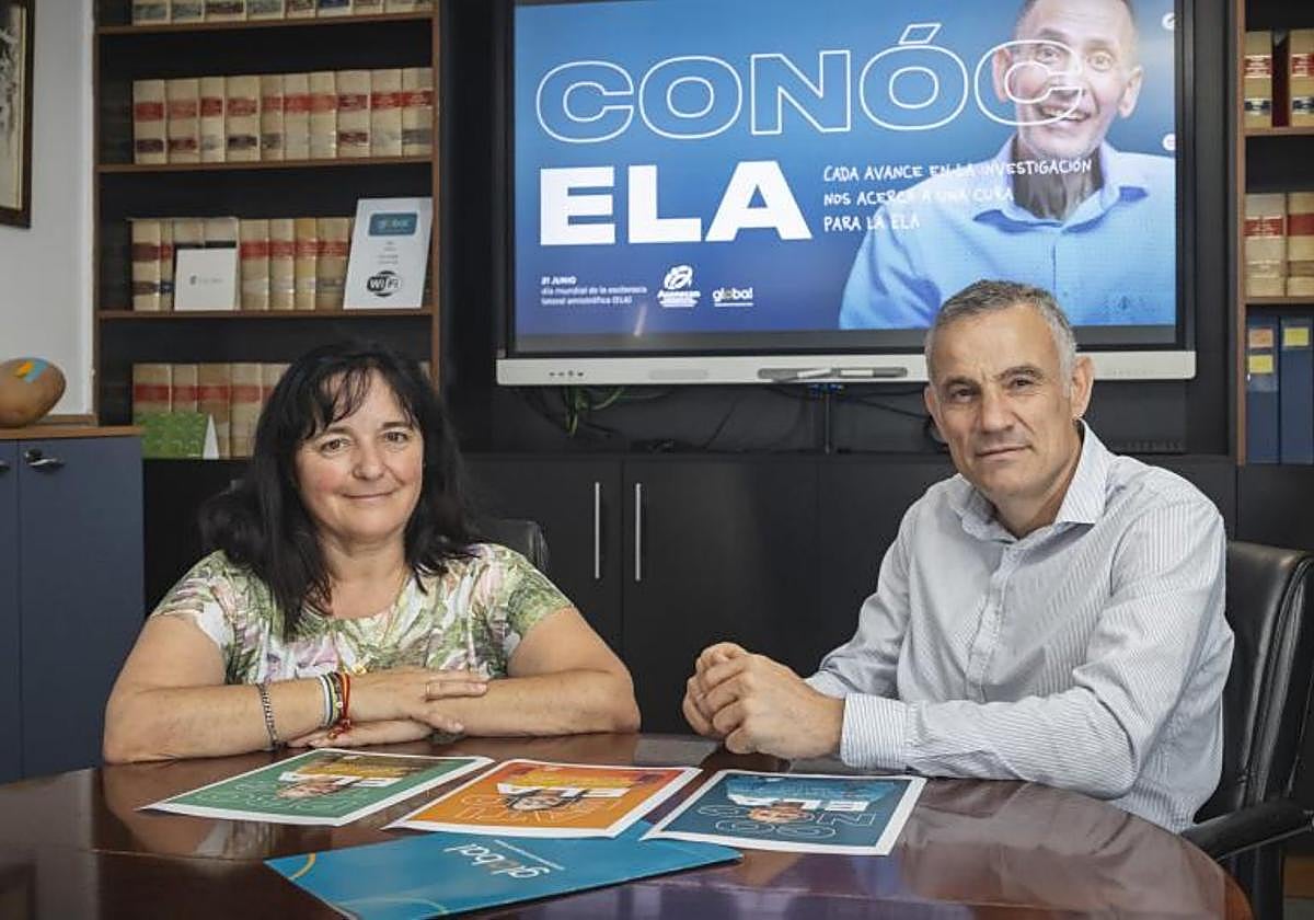 Obdulia Falcón, de Asenecan, y Víctor Quintana, de Global.