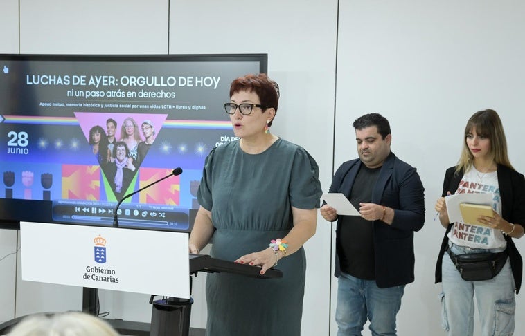 La consejera Candelaria Delgado presenta la campaña por el Día Internacional LGTBIQ+.