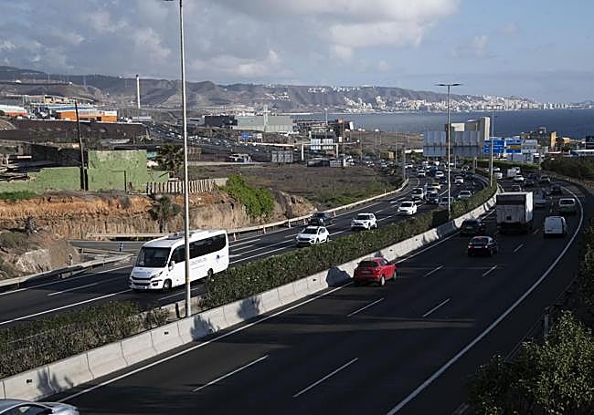 Tramo de la GC-1 en el que se ha cerrado el acceso directo a La Pardilla.