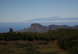 Vista de Tamadaba, con Tenerife de fondo.