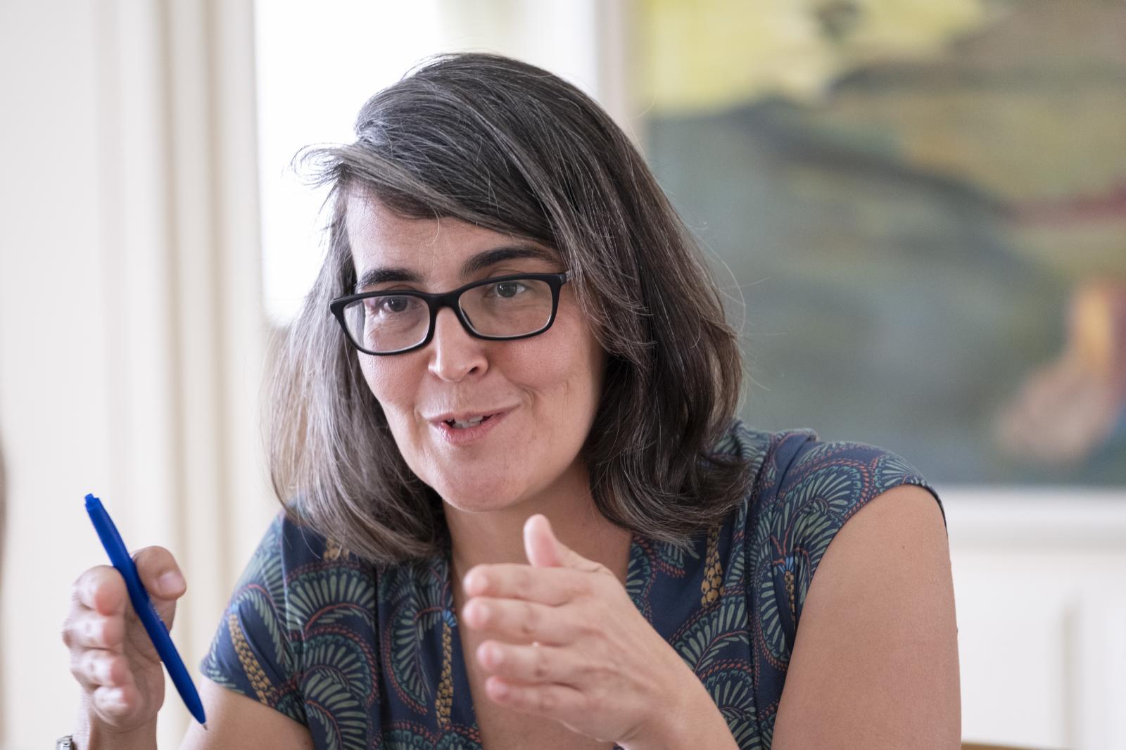 Carmina Gustrán durante la entrevista.