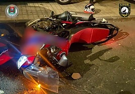 Imagen de la motocicleta que conducía el detenido.