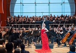 Delia Rodríguez Santana, durante su participación en el concierto.