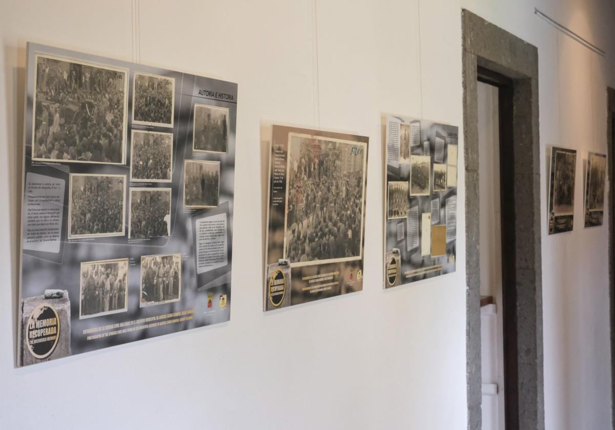 Imagen de una exposición en el Museo de Arucas sobre represaliados del franquismo.