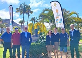 El acto central ha tenido lugar junto al busto de Lyng en la isla corazón de Anfi del Mar.