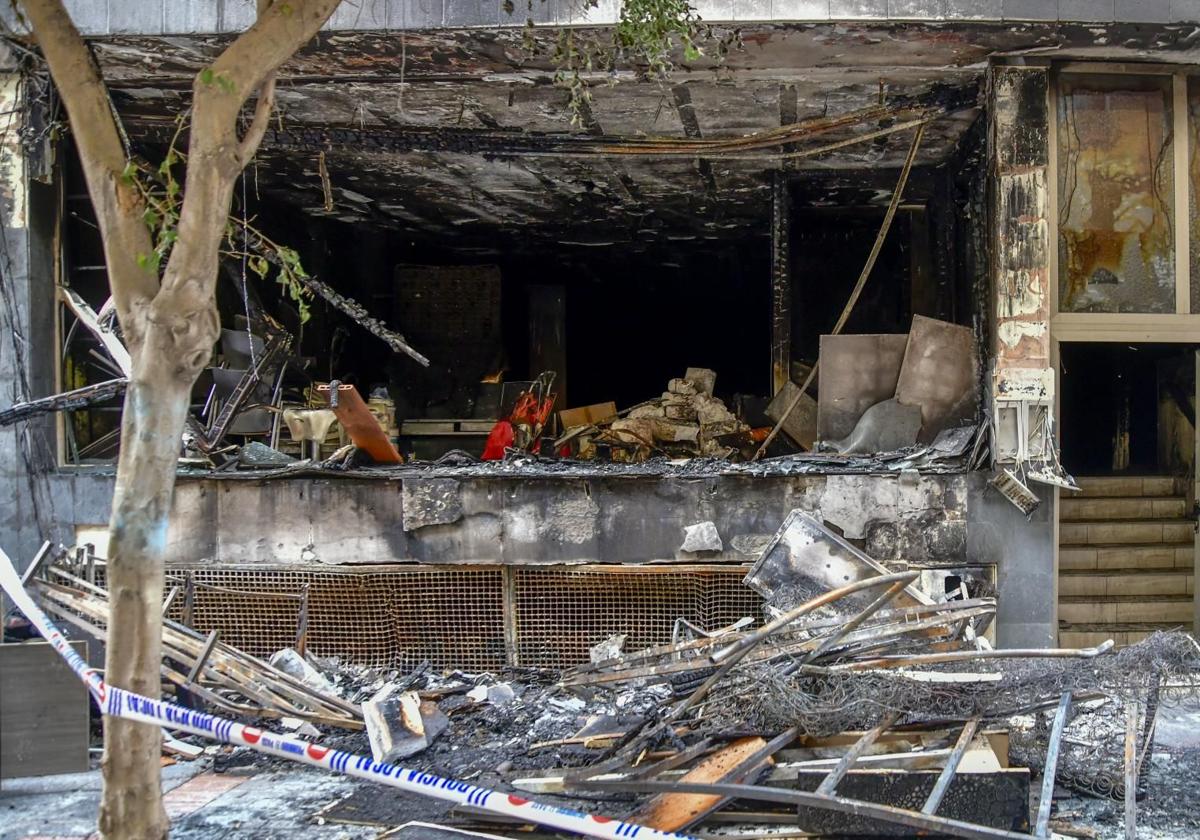 Estado en el que quedó el edifico afectado por las llamas.