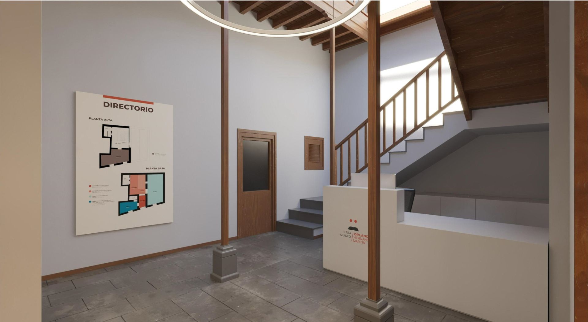 Imagen secundaria 2 - Infografías de diferentes estancias del edificio.