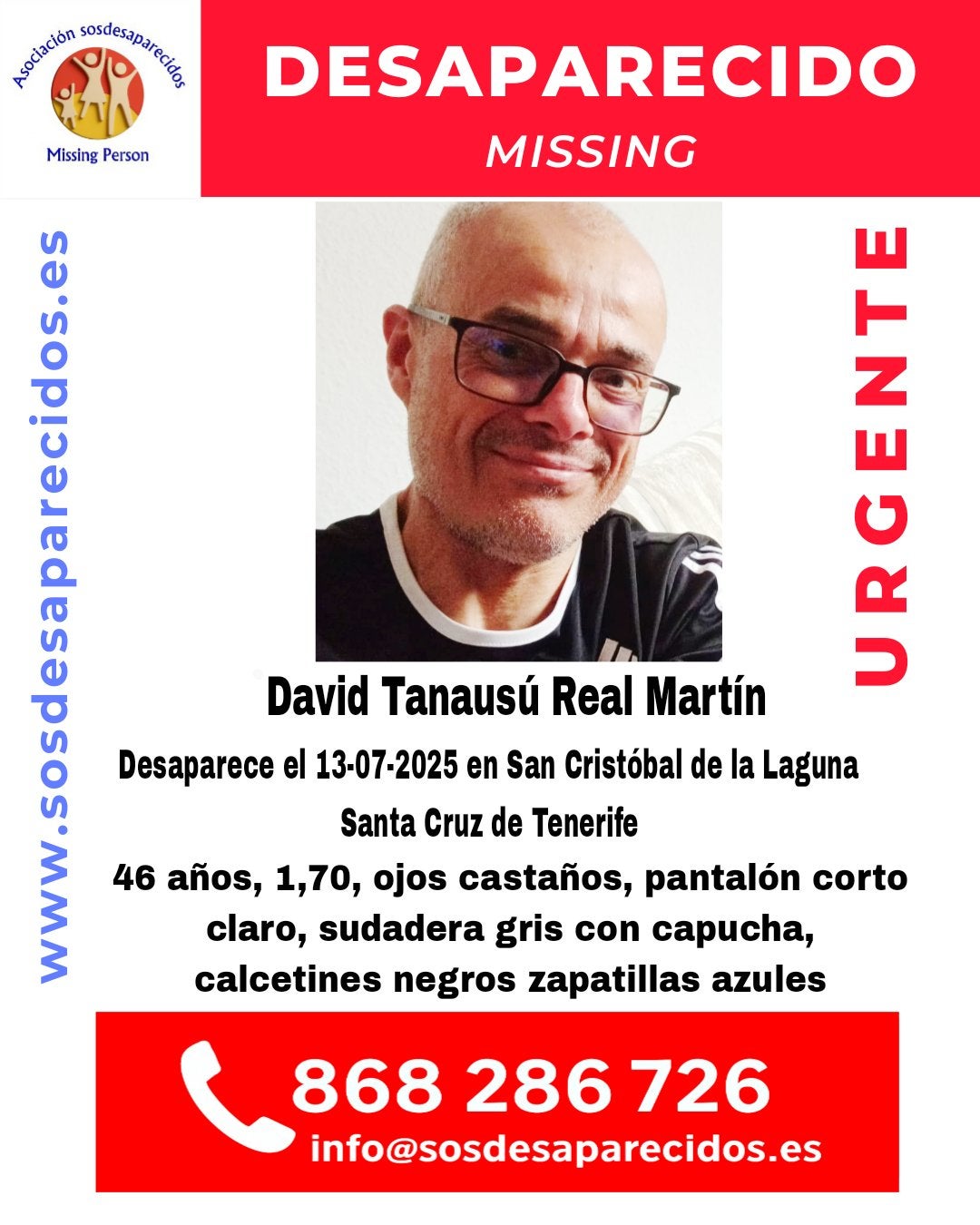 Buscan en La Laguna a David Tanausú Real Martín