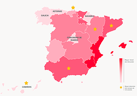 Mapa de percepción de seguridad por regiones.