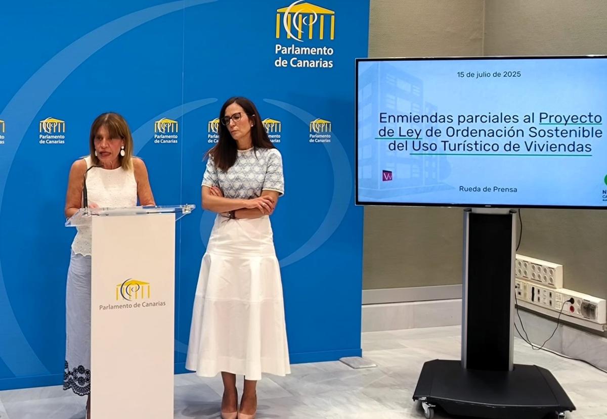 Las diputadas del grupo parlamentario NC-BC, Esther González y Natalia Santana.